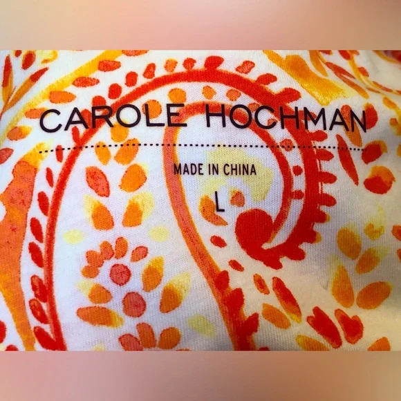 NWOT CAROLE HOCKMAN sL matching nightgown & robe(w/pockets) Yellow/orange - Picture 8 of 9